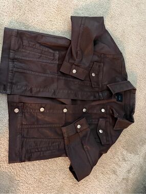Joes jeans jacket in a sheen brown color